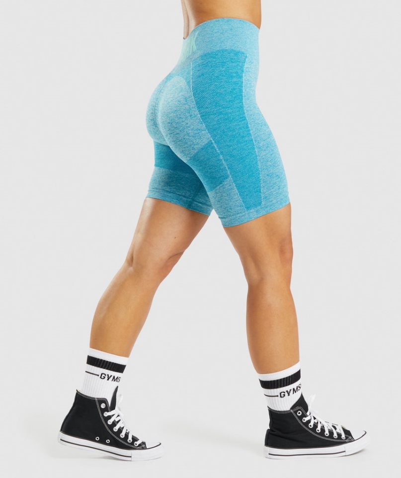 Women's Gymshark Flex Cycling Shorts Turquoise | NZ 0RKZXB